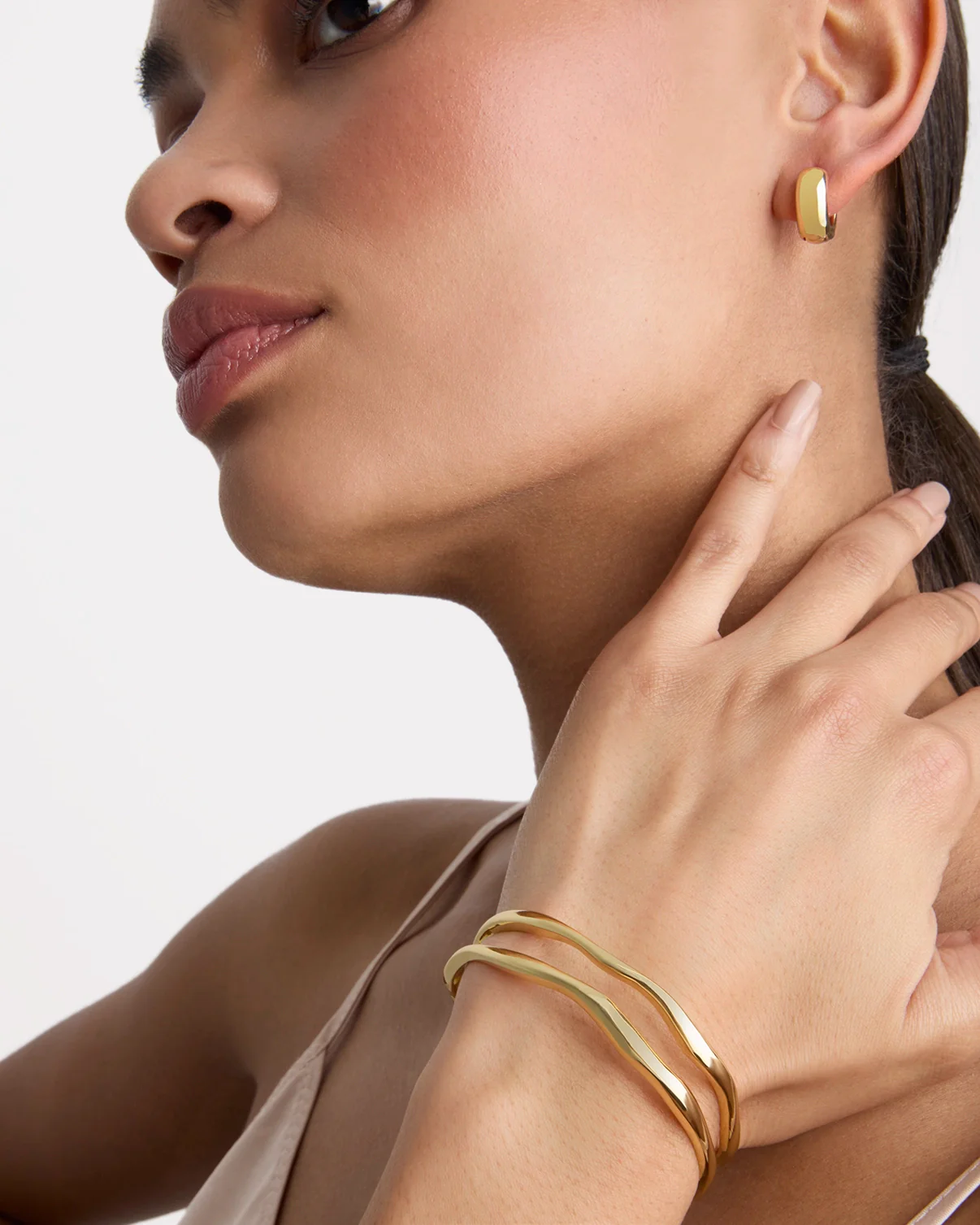 Double Row Cuff in Gold - Image 2