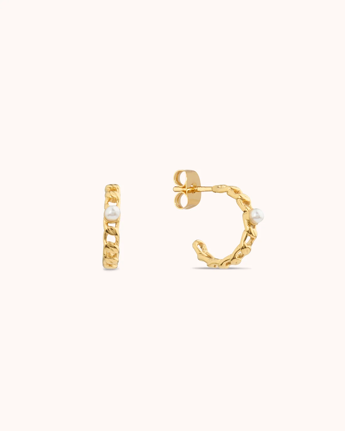 Waterproof Small Edged Hoop in Gold