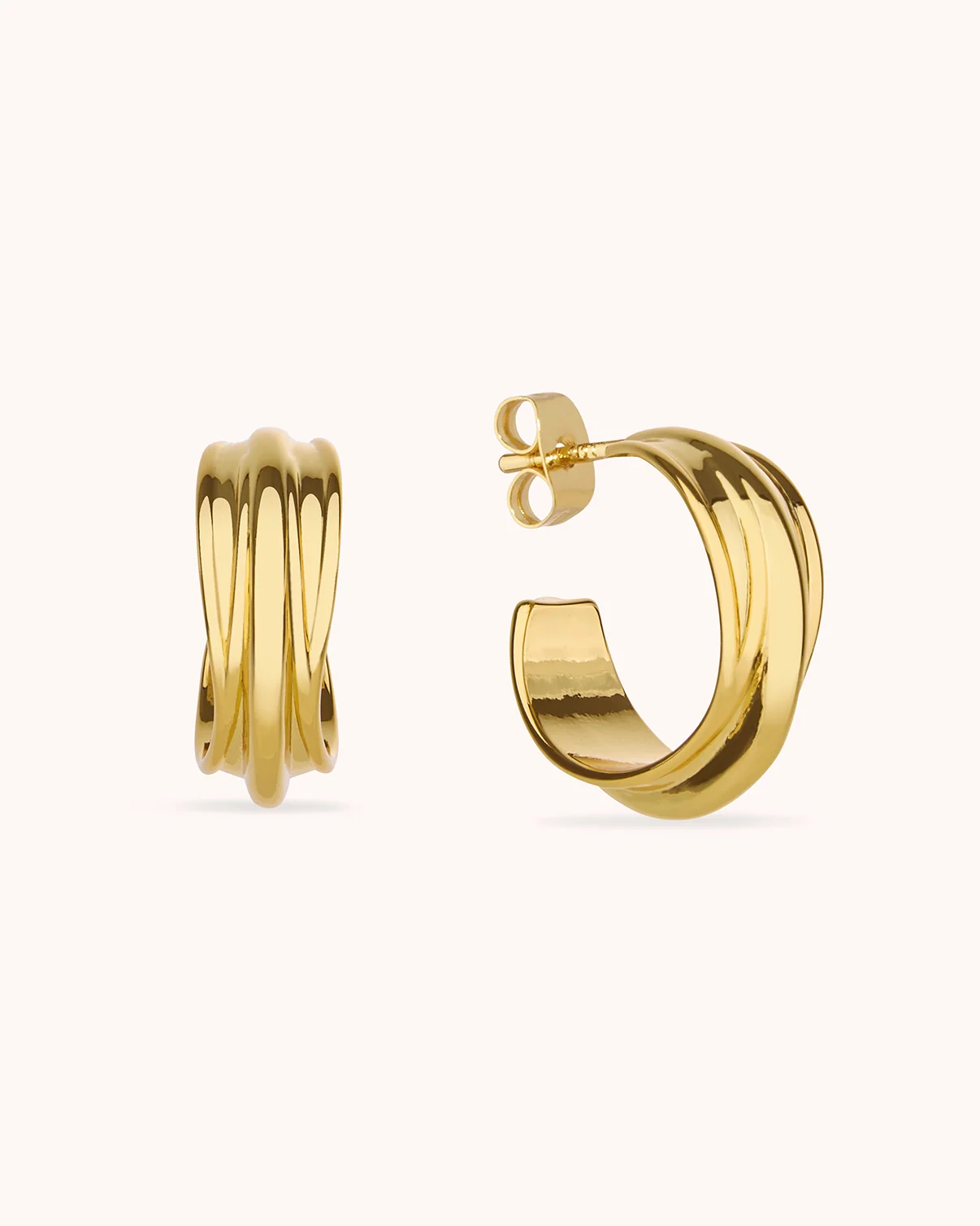 Wrapped Hoop Earrings in Gold
