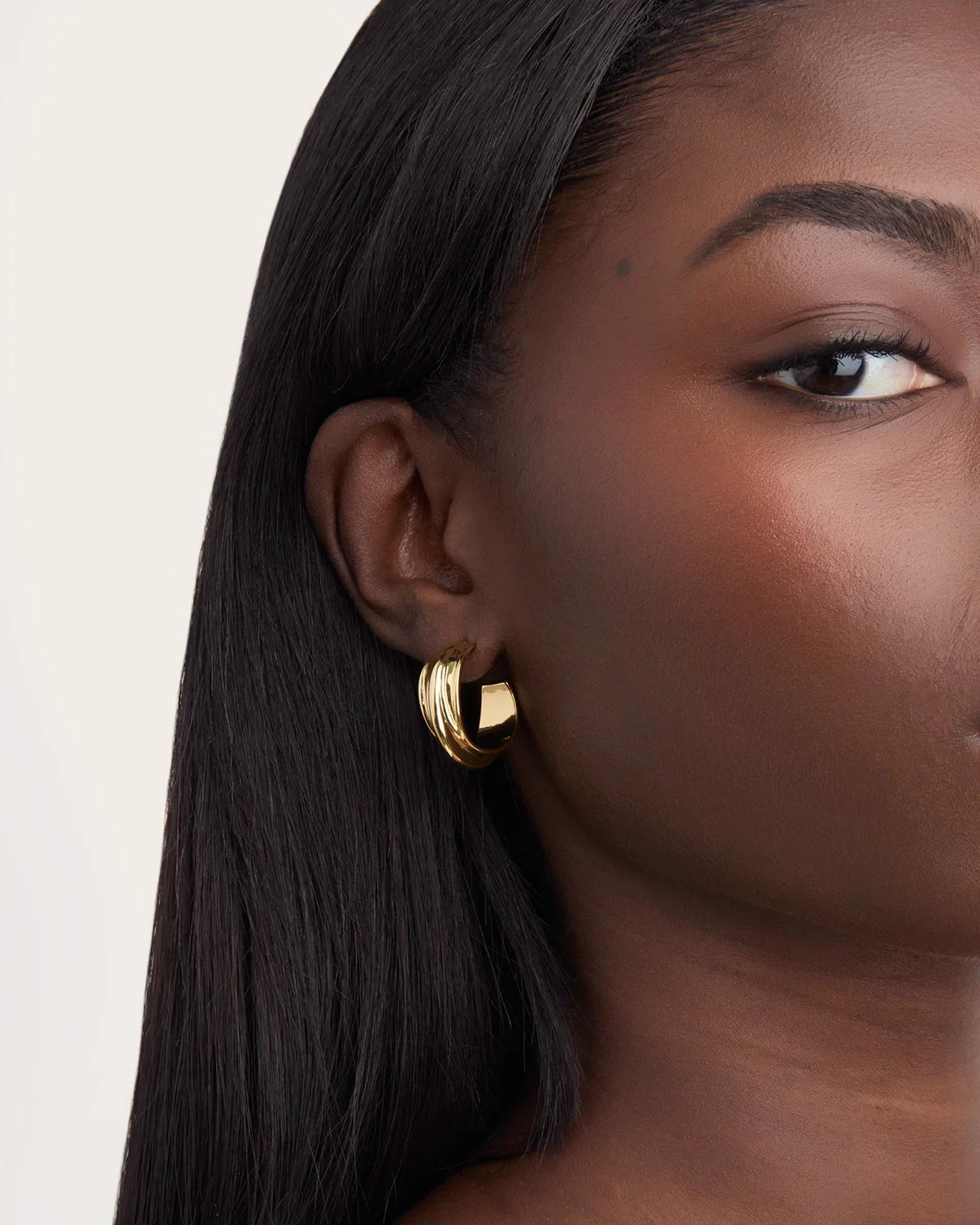 Wrapped Hoop Earrings in Gold - Image 2