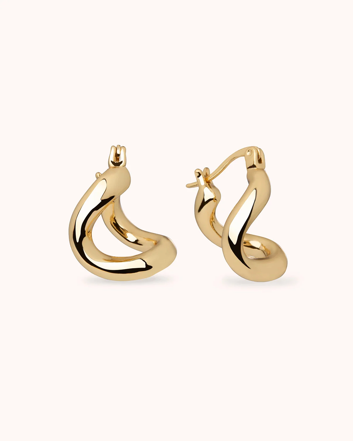 Twisted Clicker Hoops in Gold