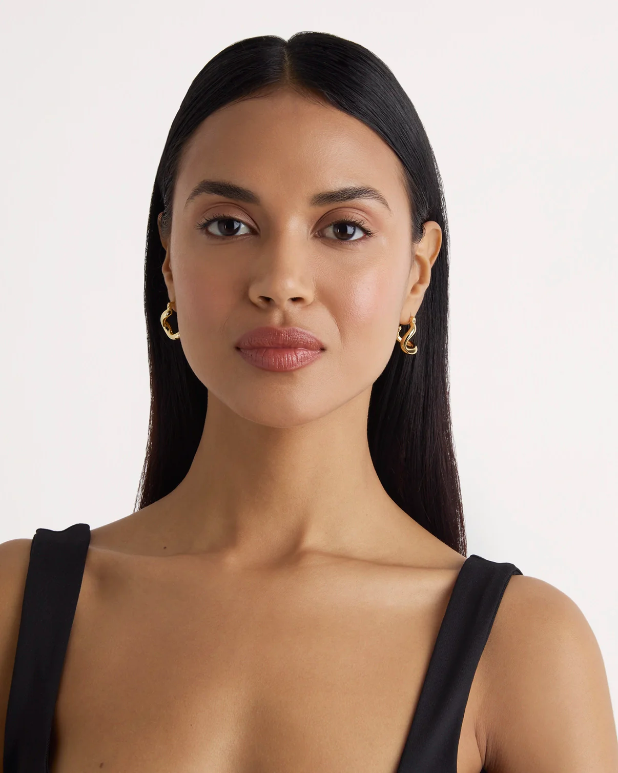 Twisted Clicker Hoops in Gold - Image 3