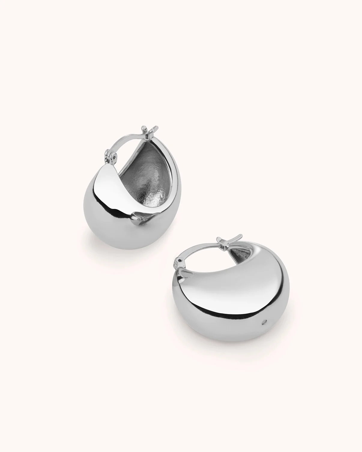 Chunky Clicker Hoops in Gold in Silver - Image 3
