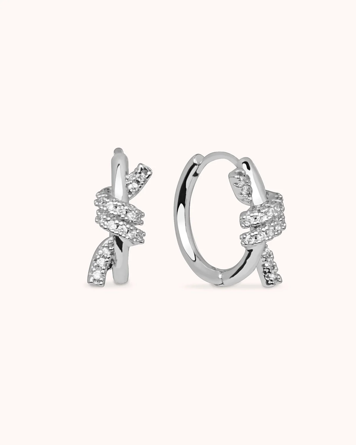 Knot Hoop Earrings in Silver