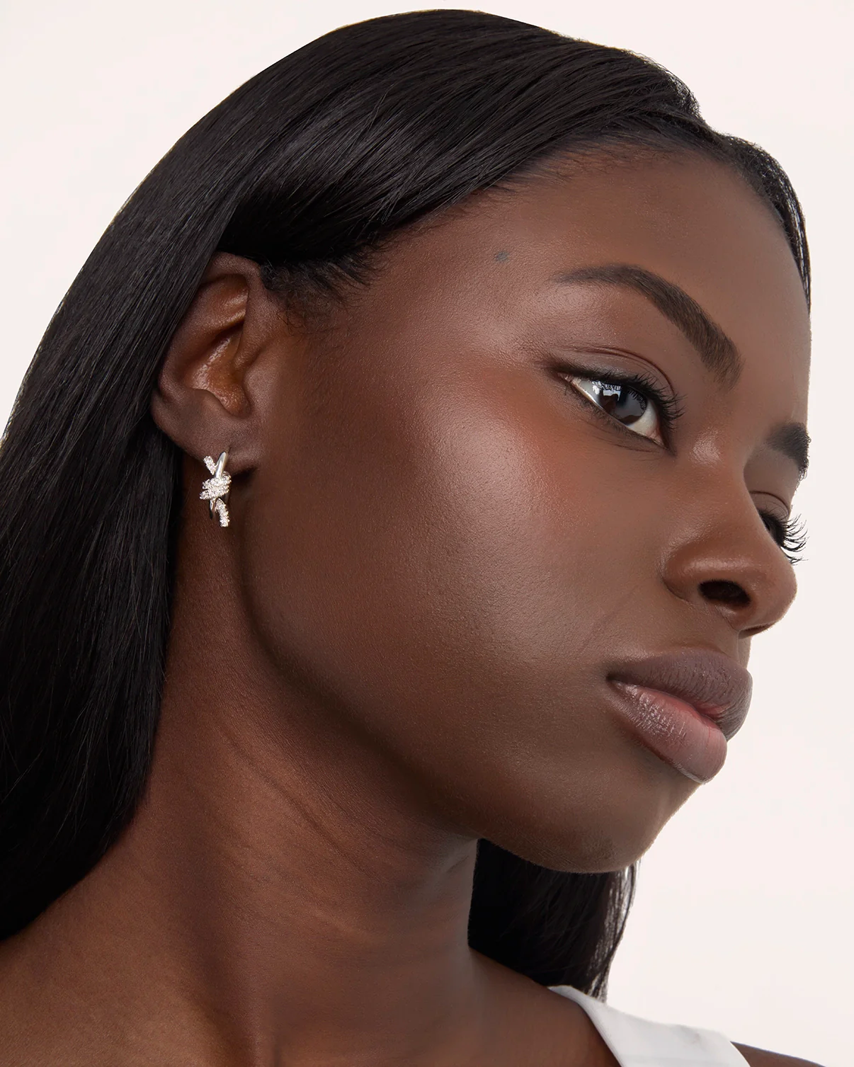 Knot Hoop Earrings in Silver - Image 2