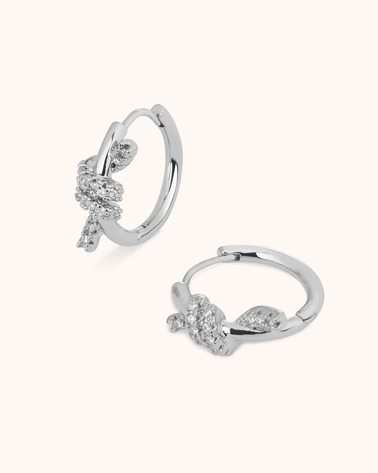 Knot Hoop Earrings in Silver - Image 3