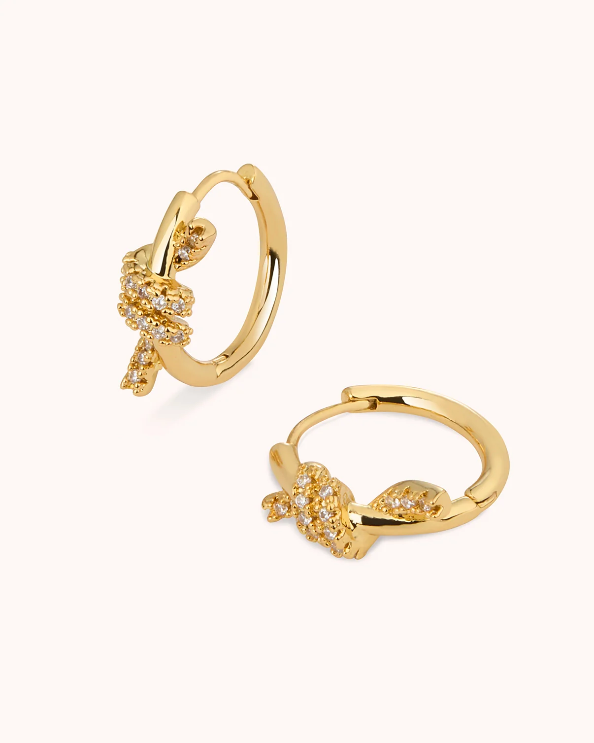 Knot Hoop Earrings in Gold - Image 3