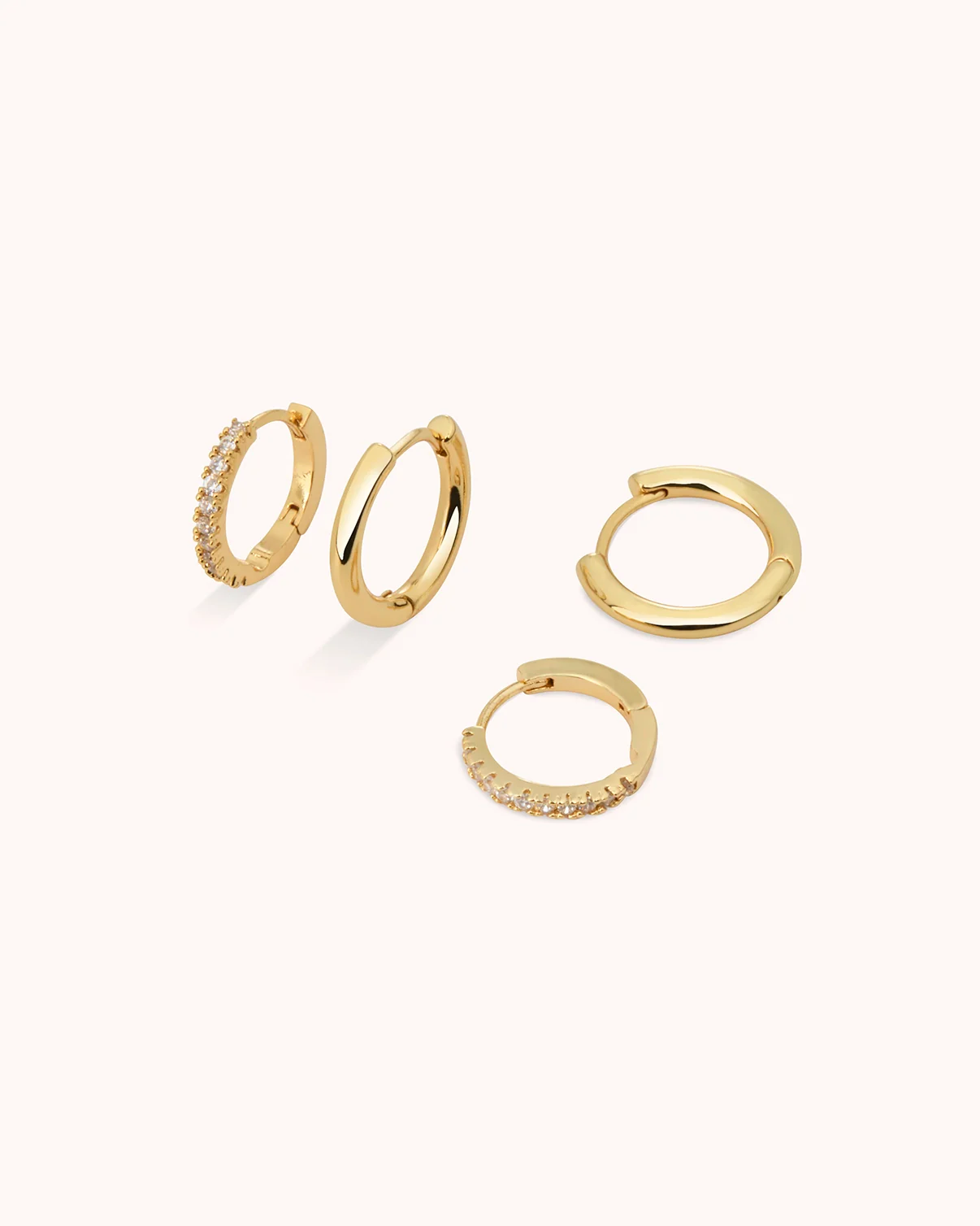 2-Pack Round Hoop Earrings in Gold - Image 3