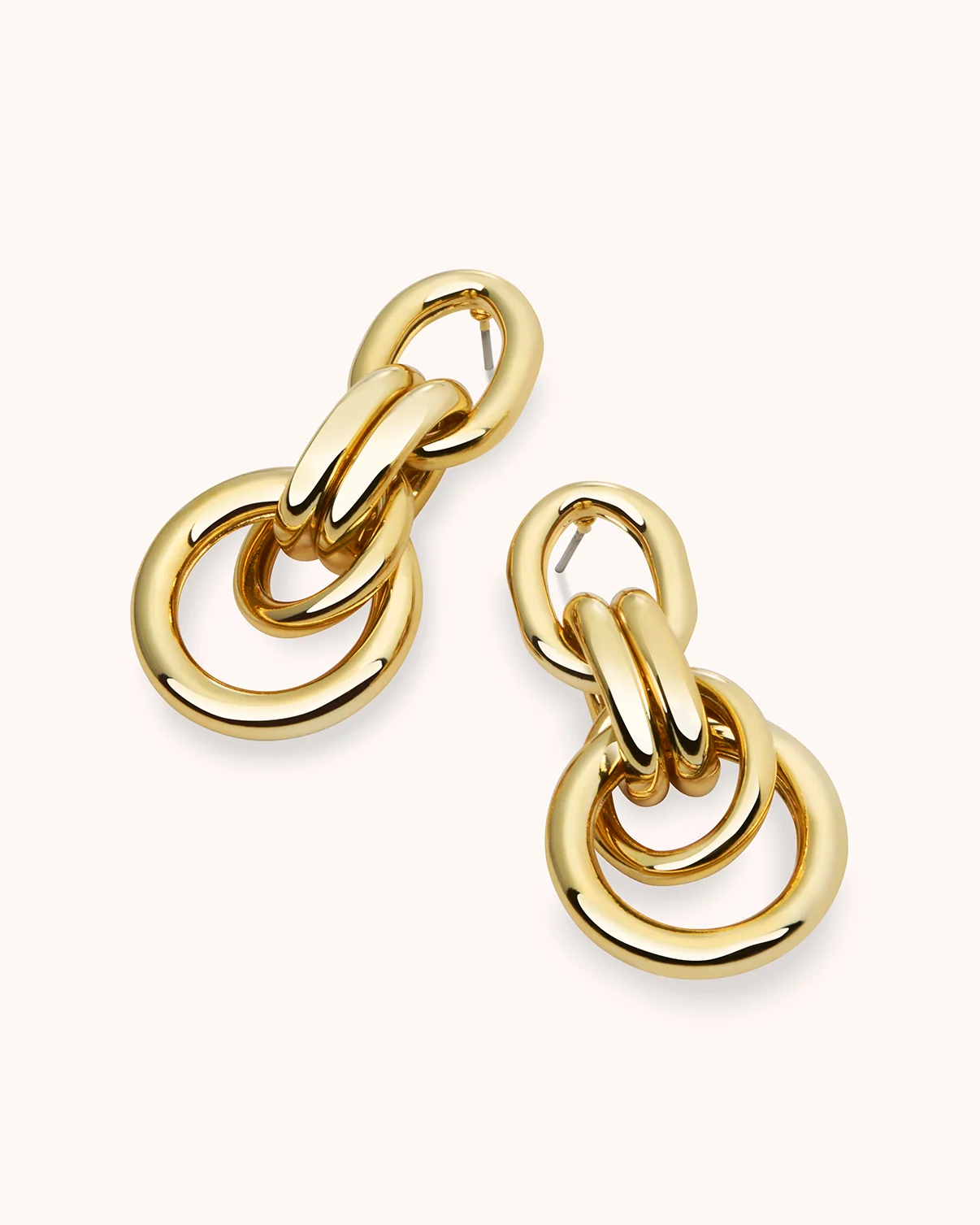 Twisted Circle Drop Earrings in Gold - Image 3