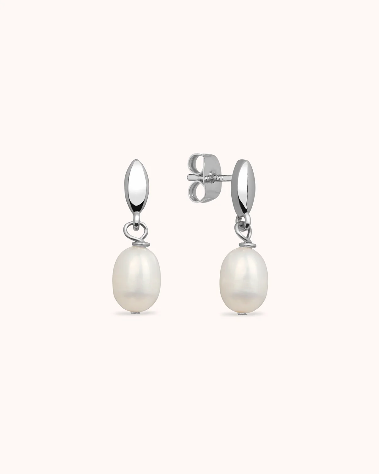 Pearl Drop Earrings in Silver