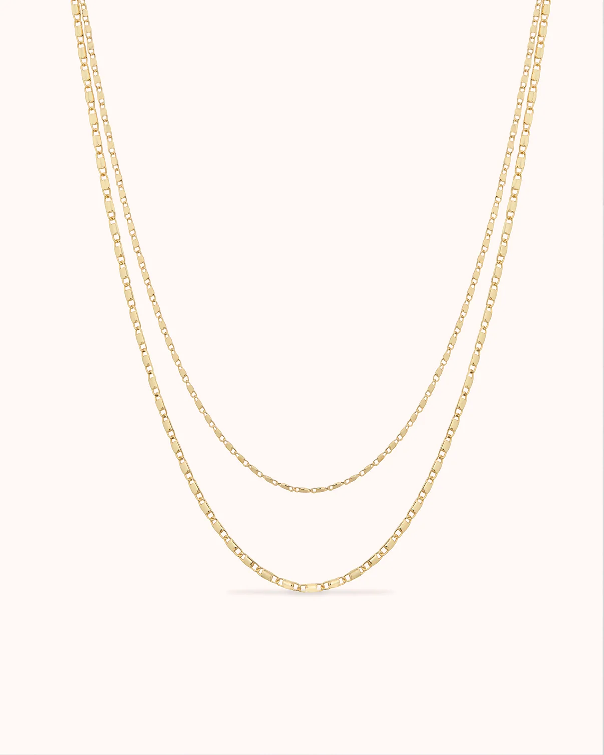 Double Layered Mariner Chain Necklace in Gold