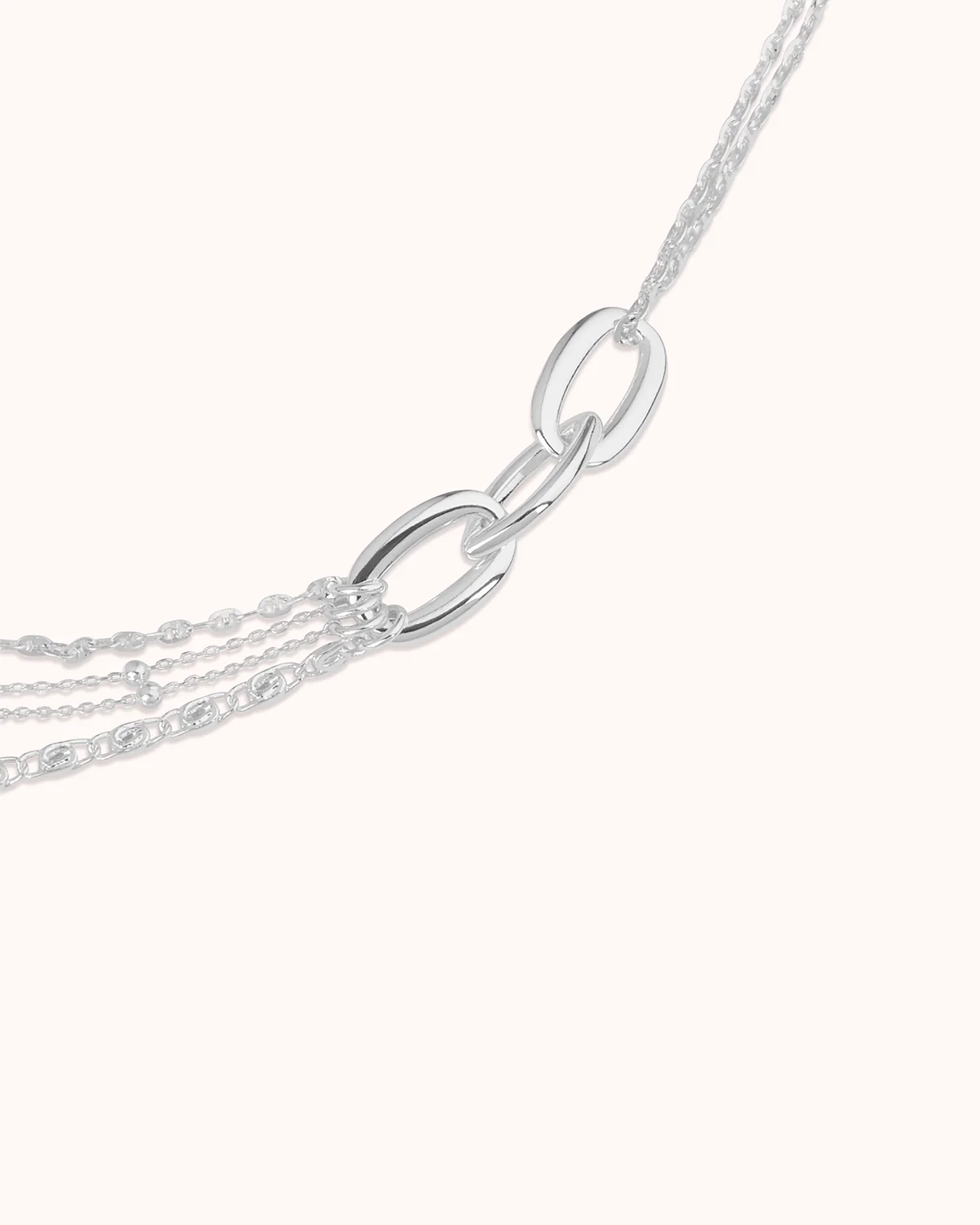 Four Layer Ball Chain Necklace in Silver - Image 3