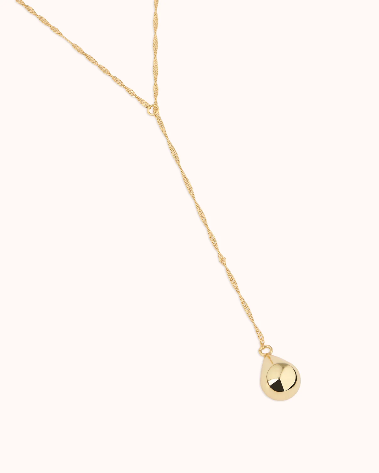 Triple Layered Ball Detail Lariat Necklace in Gold - Image 3