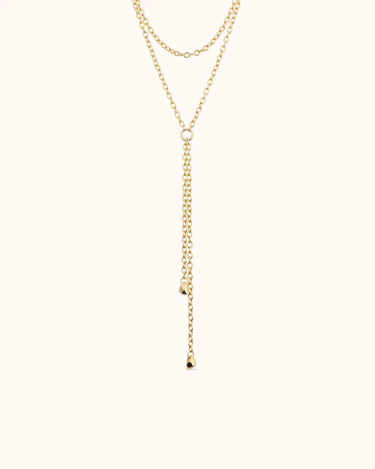 Wrap Chain Lariat Necklace in Gold