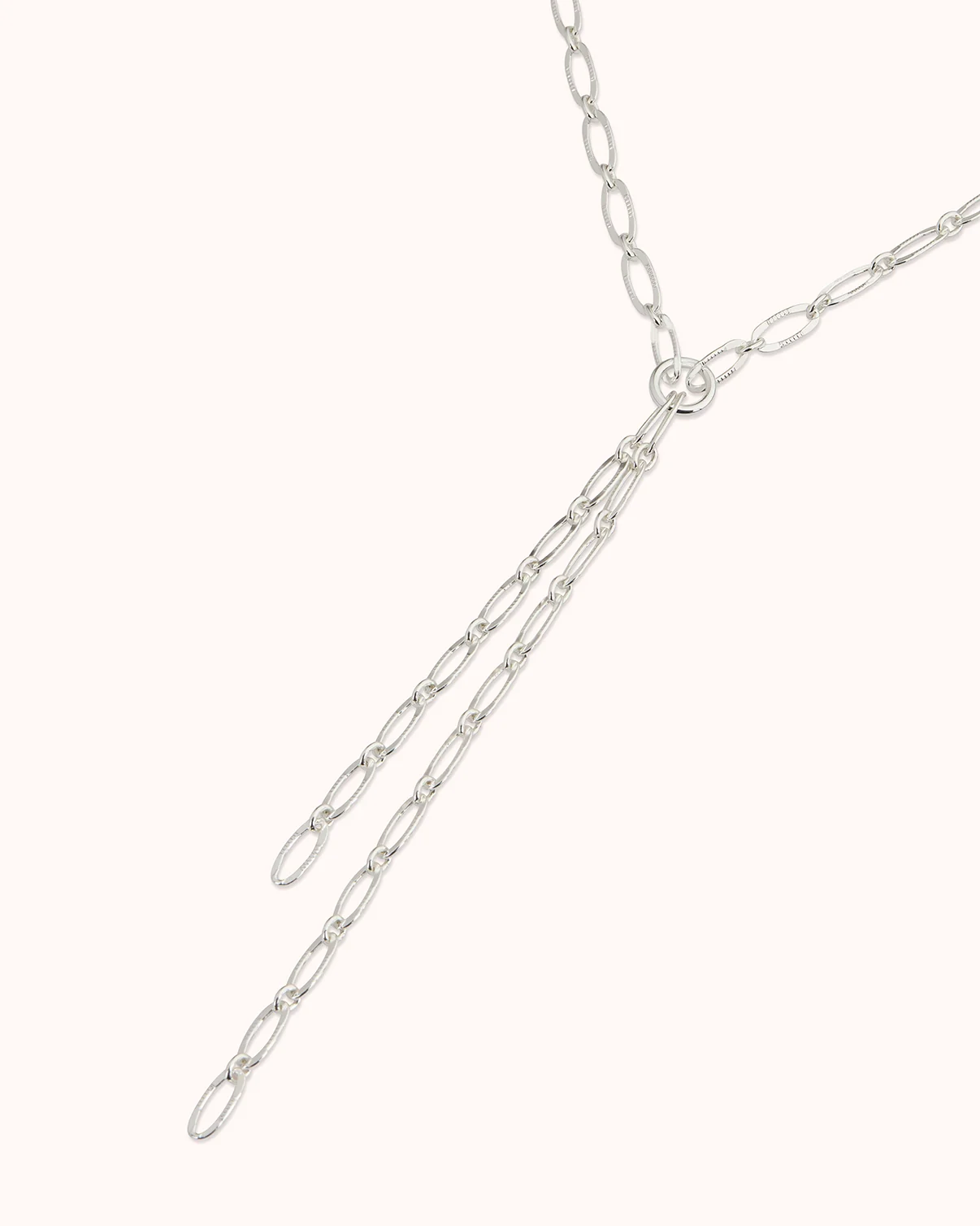 Chain Lariat Necklace in Silver - Image 3