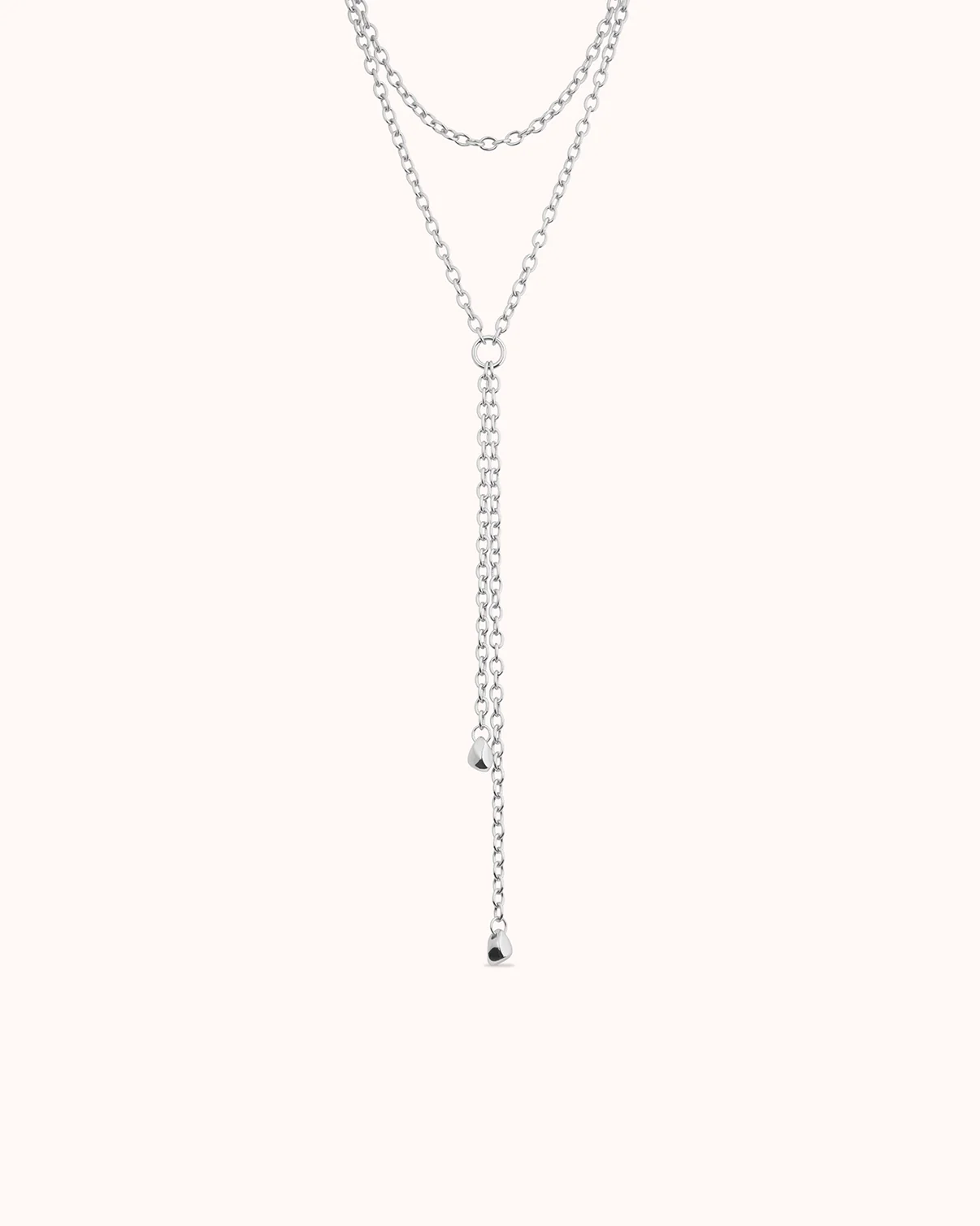 Wrap Chain Lariat Necklace in Silver