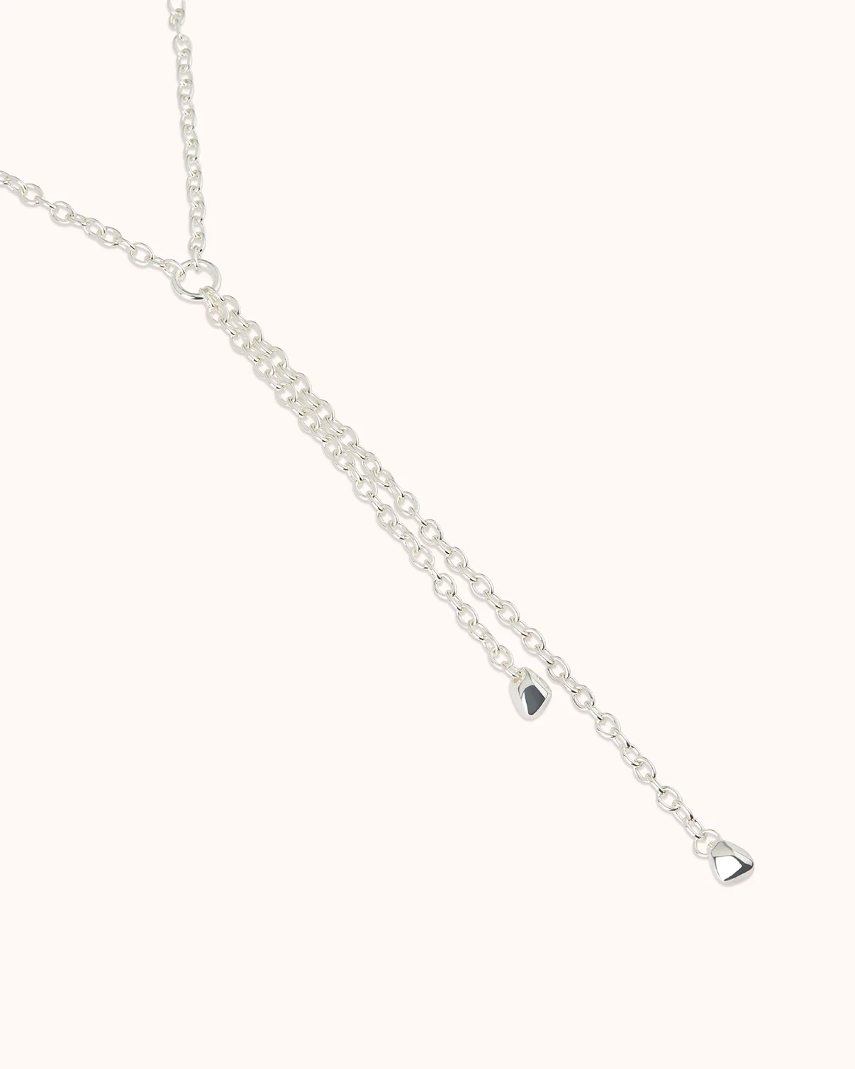 Wrap Chain Lariat Necklace in Silver - Image 3
