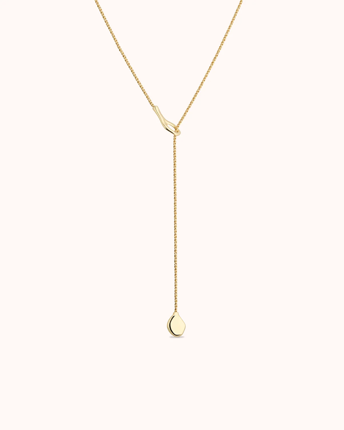 Lariat Loop Necklace in Gold