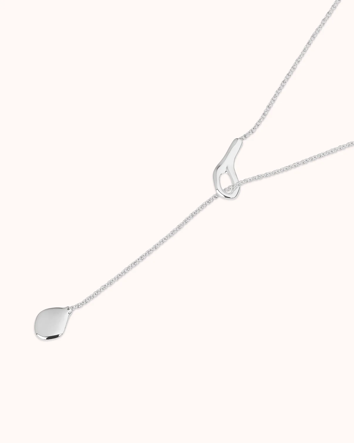 Lariat Loop Necklace in Silver - Image 3