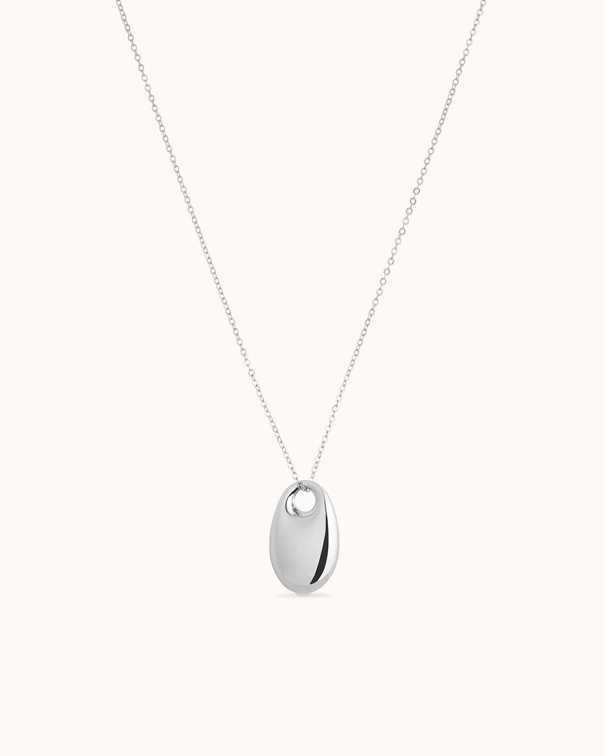 Chunky Pendant Necklace in Silver