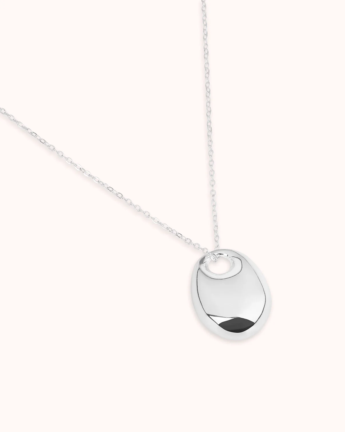 Chunky Pendant Necklace in Silver - Image 3