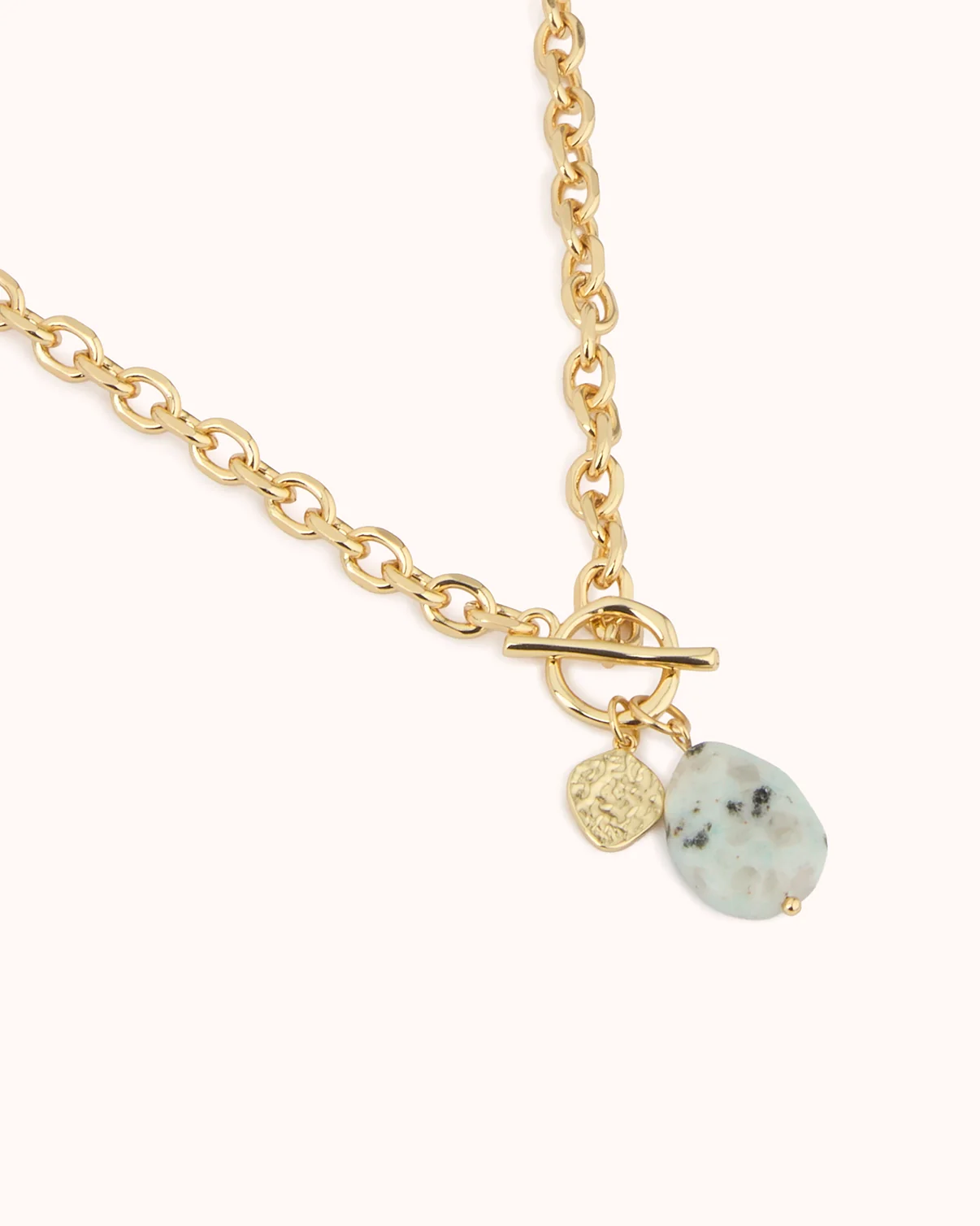 Semi-Precious Loop Chain Necklace in Gold - Image 3