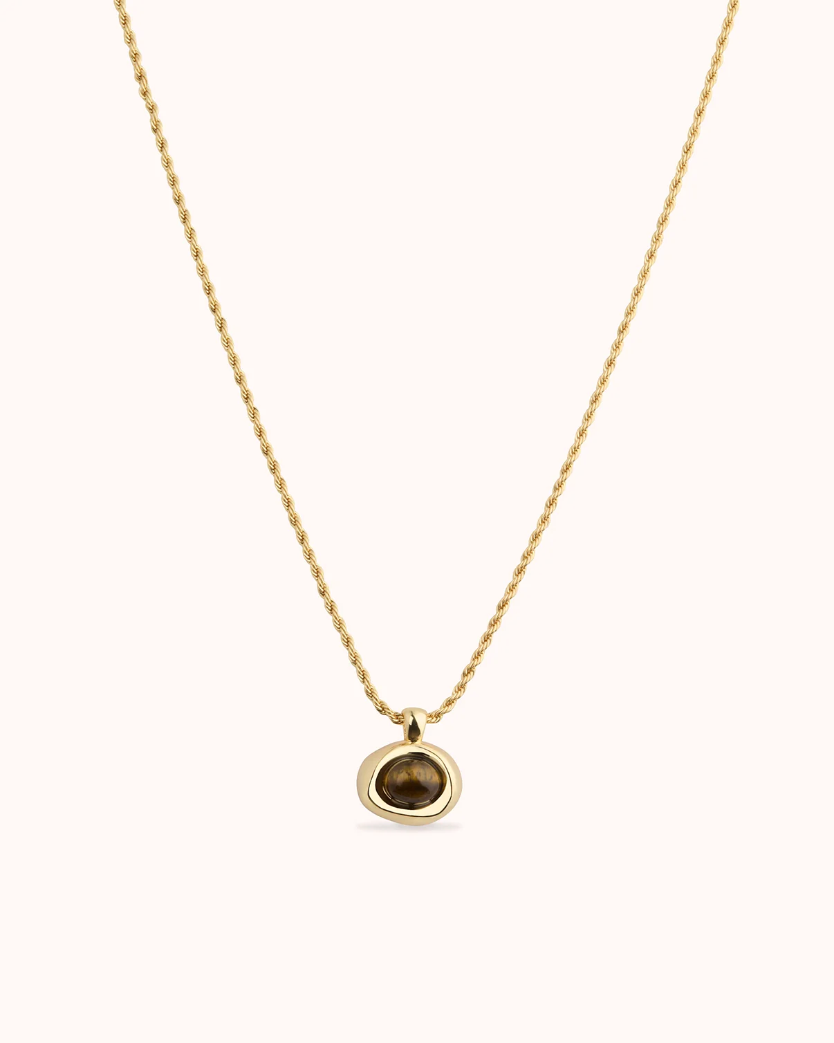 Tiger's Eye Pendant Necklace in Gold