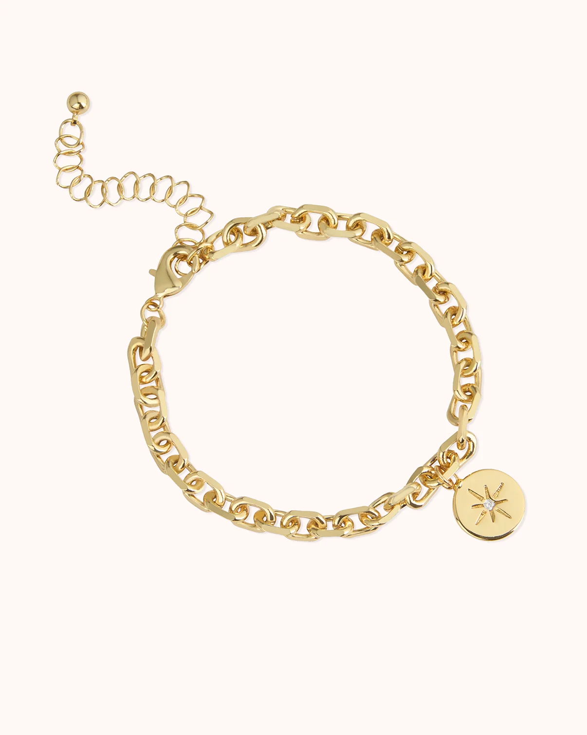 Circle Pendant Chain Bracelet in Gold