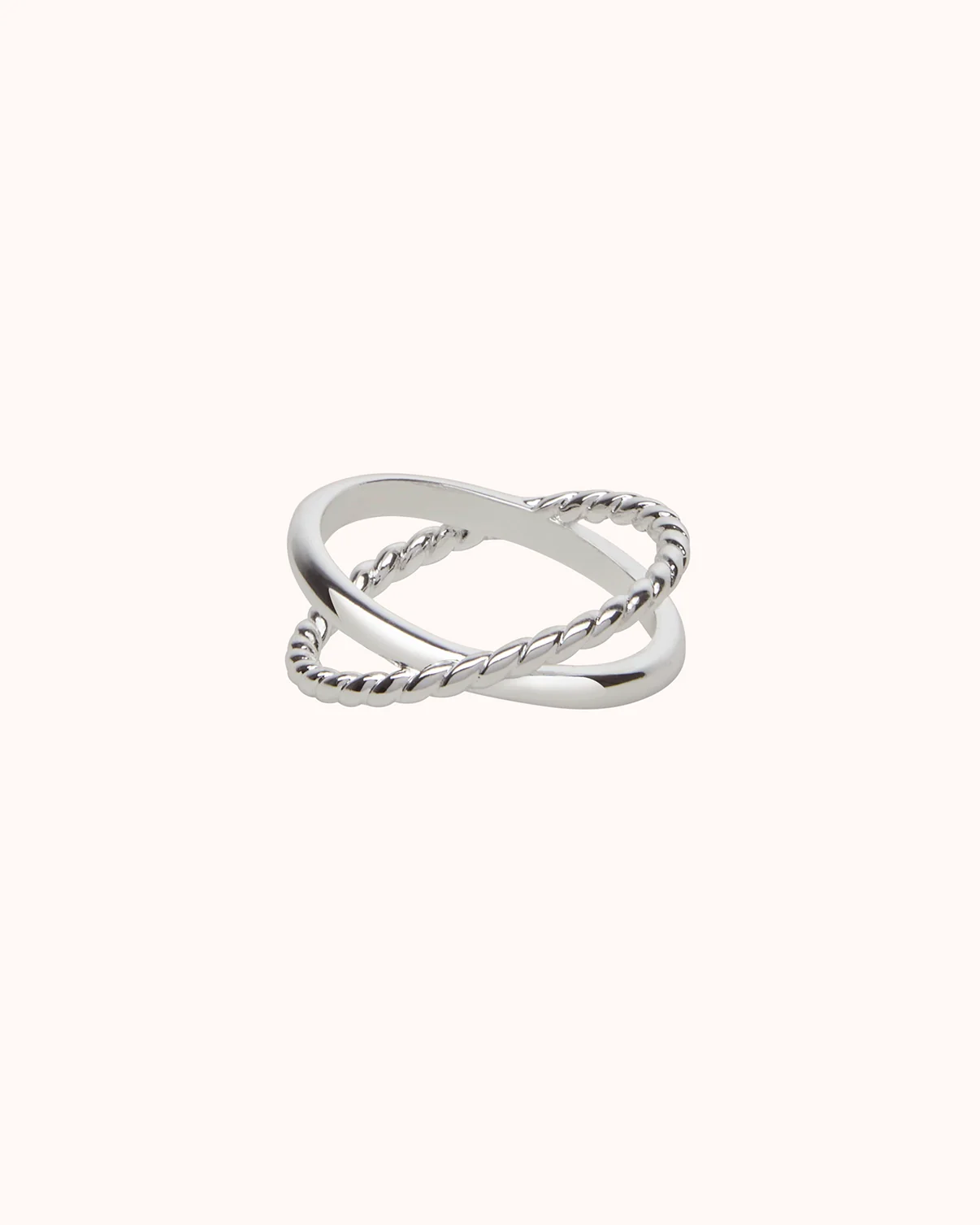 Cross Rope Ring in Silver