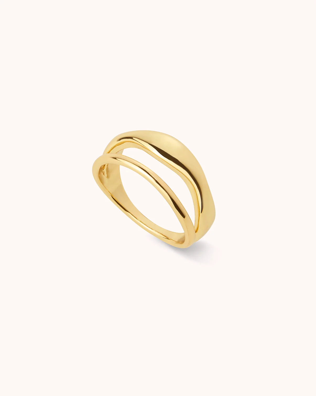 Double Row Wave Ring in Gold - Image 3