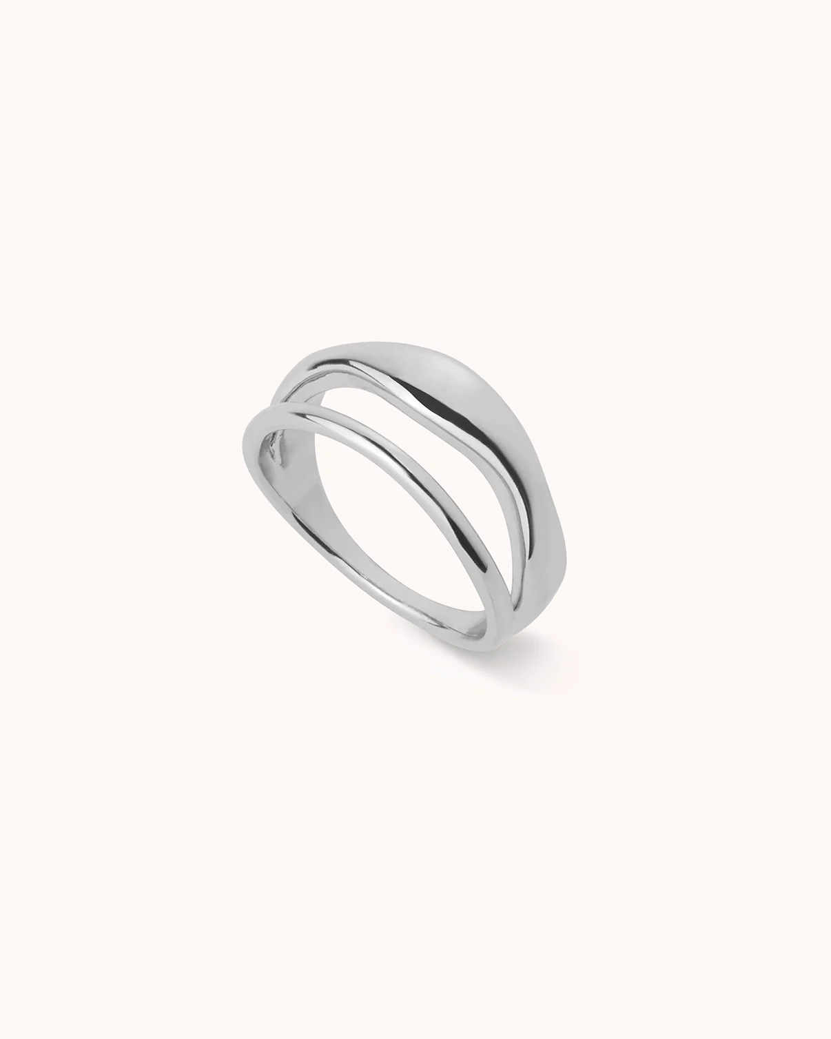 Double Row Wave Ring in Silver - Image 2