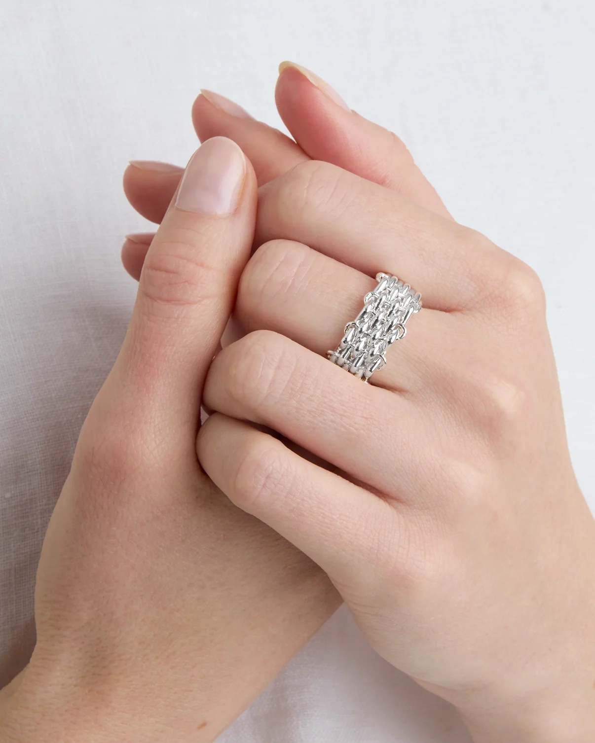 Chain Link Ring in Silver - Image 2