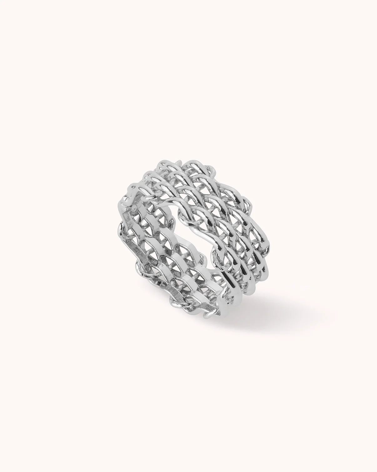 Chain Link Ring in Silver - Image 3