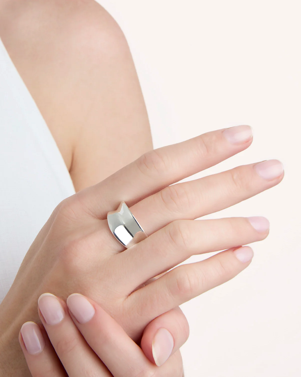 Thick Band Ring in Silver - Image 2