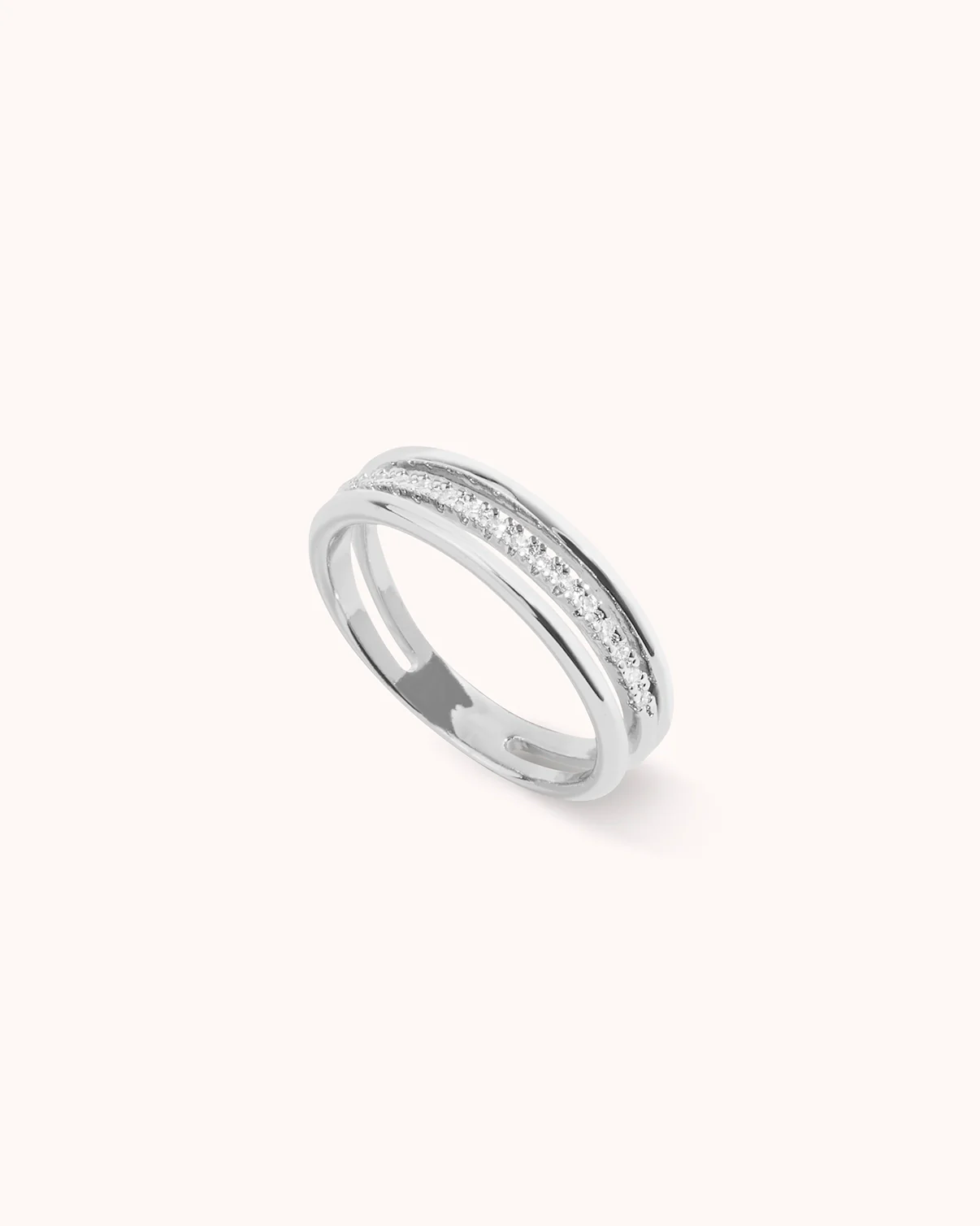 Triple Row Crystal Ring in Silver - Image 3