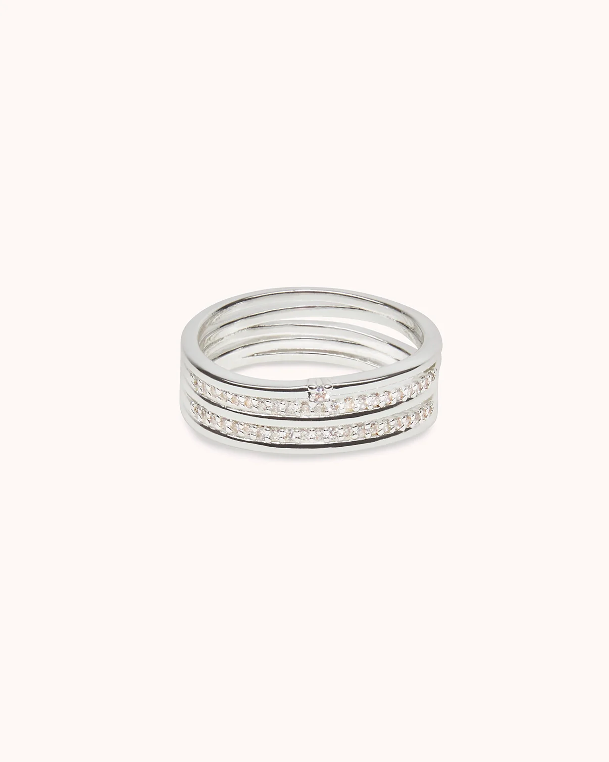 Twisted Cubic Zirconia Ring in Silver