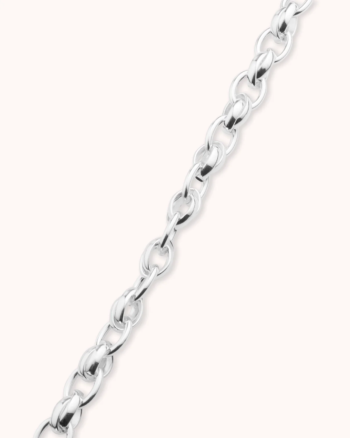 Chunky Double Chain Link Necklace in Silver - Image 2