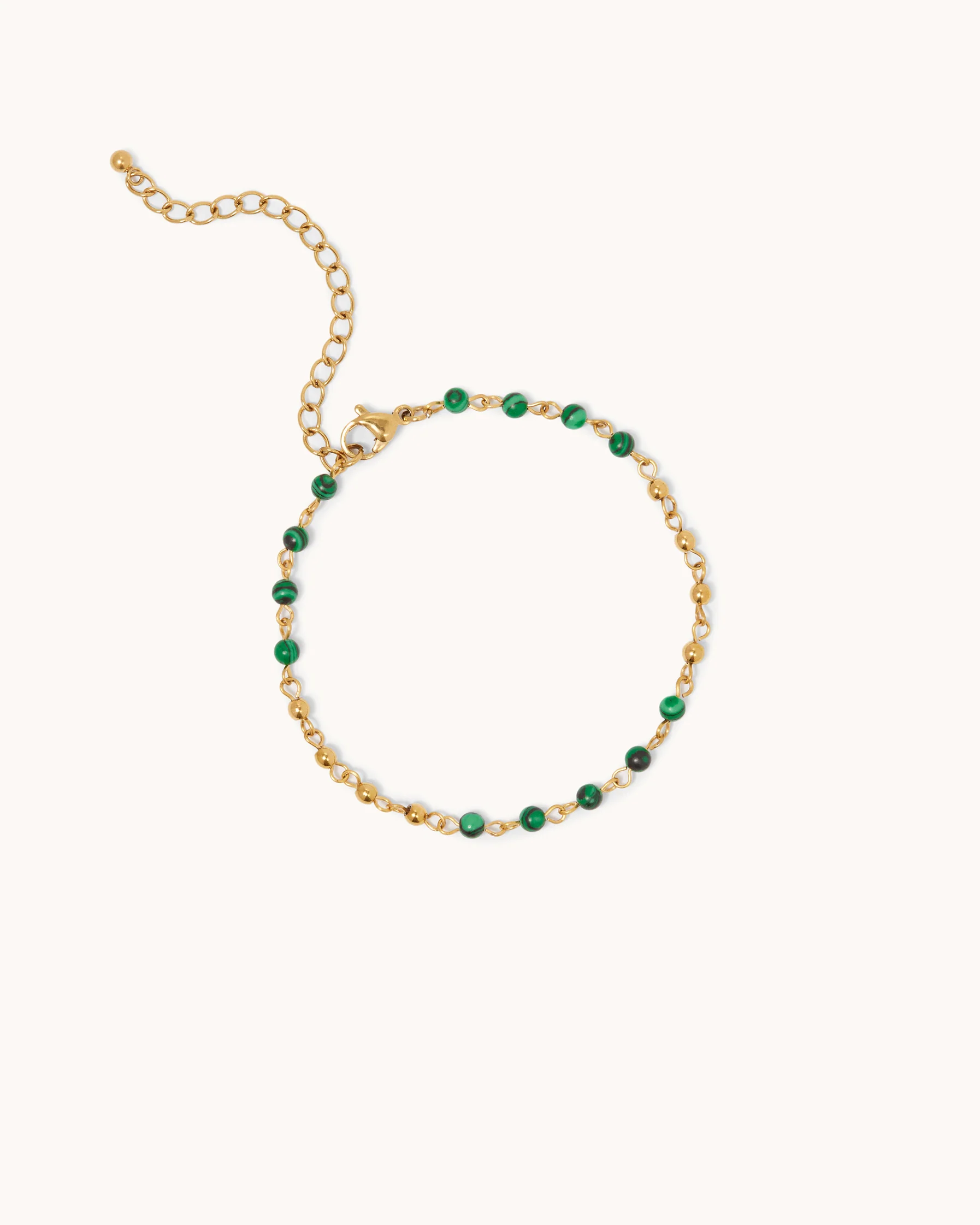 Waterproof Semi-Precious Station Bracelet in Gold